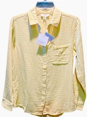 beachlunchlounge Pale Yellow Button-Up Shirt